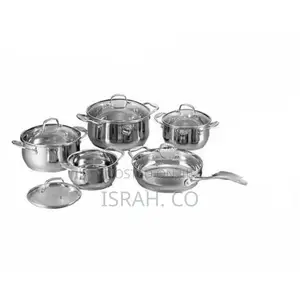 9 Piece Stainless Steel Saucepans Cookware Pots, Silver