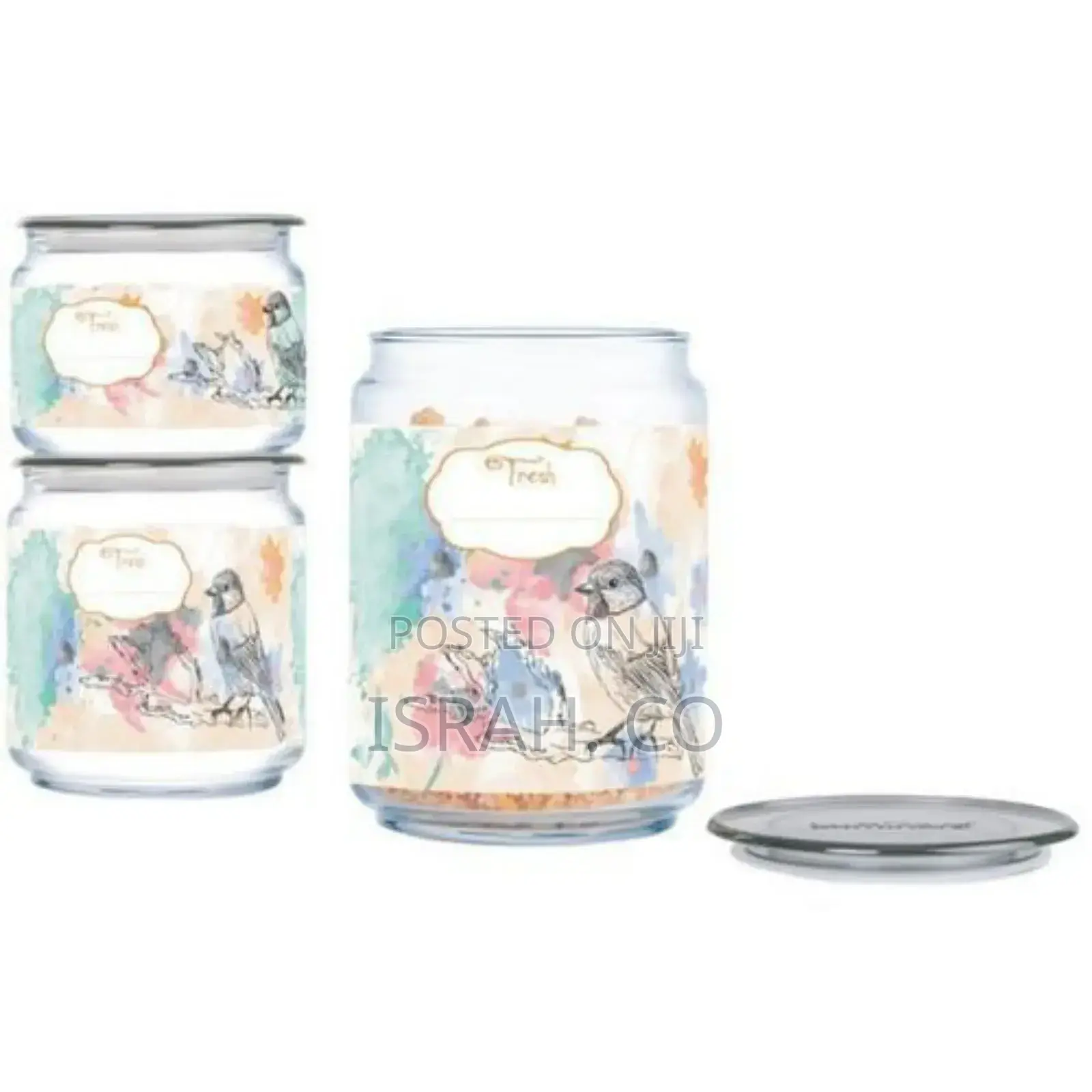 3piece Happy Bird Sugar Bowl, Food Storage Jar Container Set