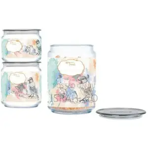 3piece Happy Bird Sugar Bowl, Food Storage Jar Container Set