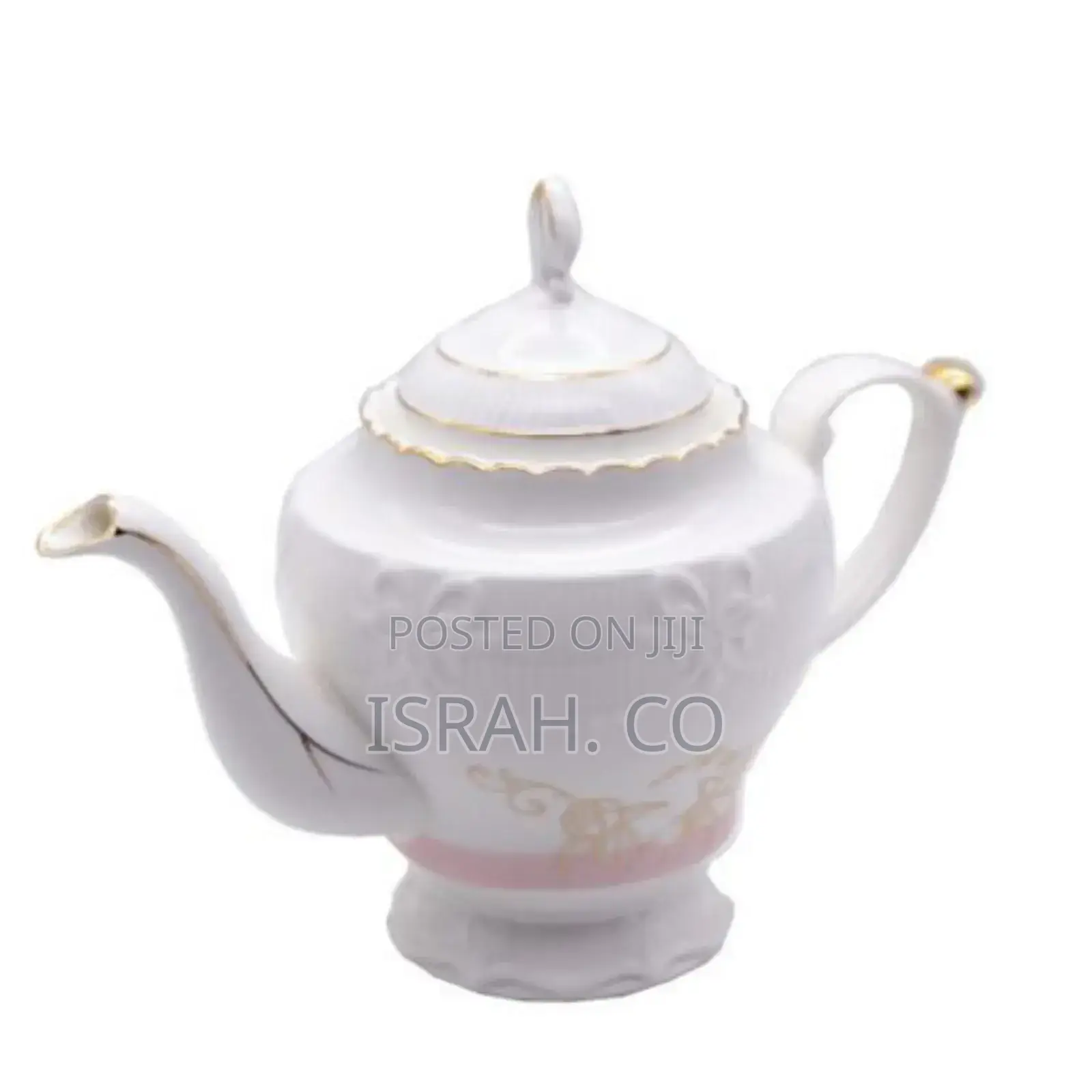 Other Gold Self Designed Ceramic Teapot, 1litre - White