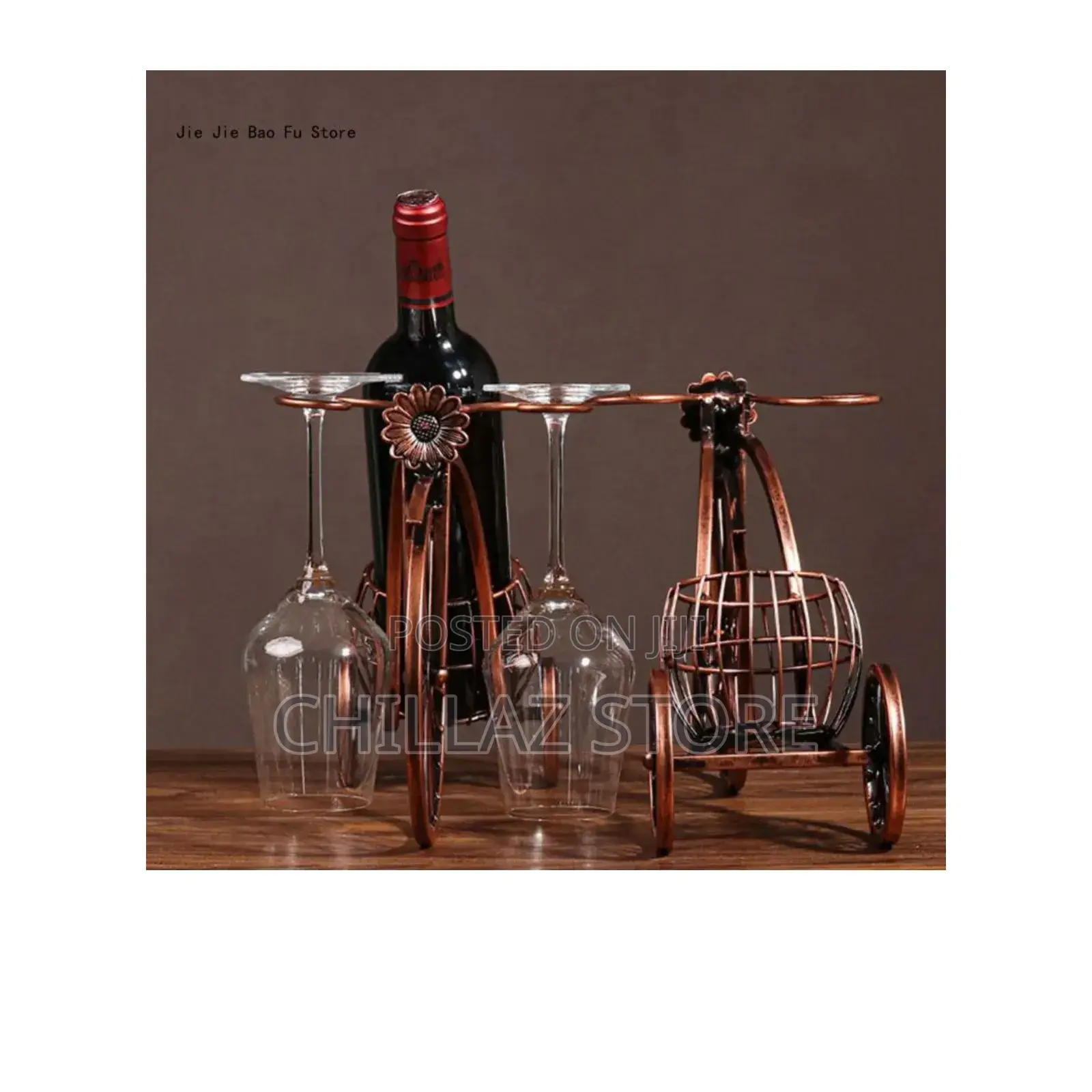 Bicycle Metallic Wine Bottle Holder.
