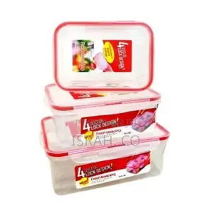 3 Pieces of Plastic Food Storage Container Boxes-Colourless.