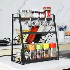 3-Tier Kitchen Spicerack Condiment Storage Seasoning Pantry