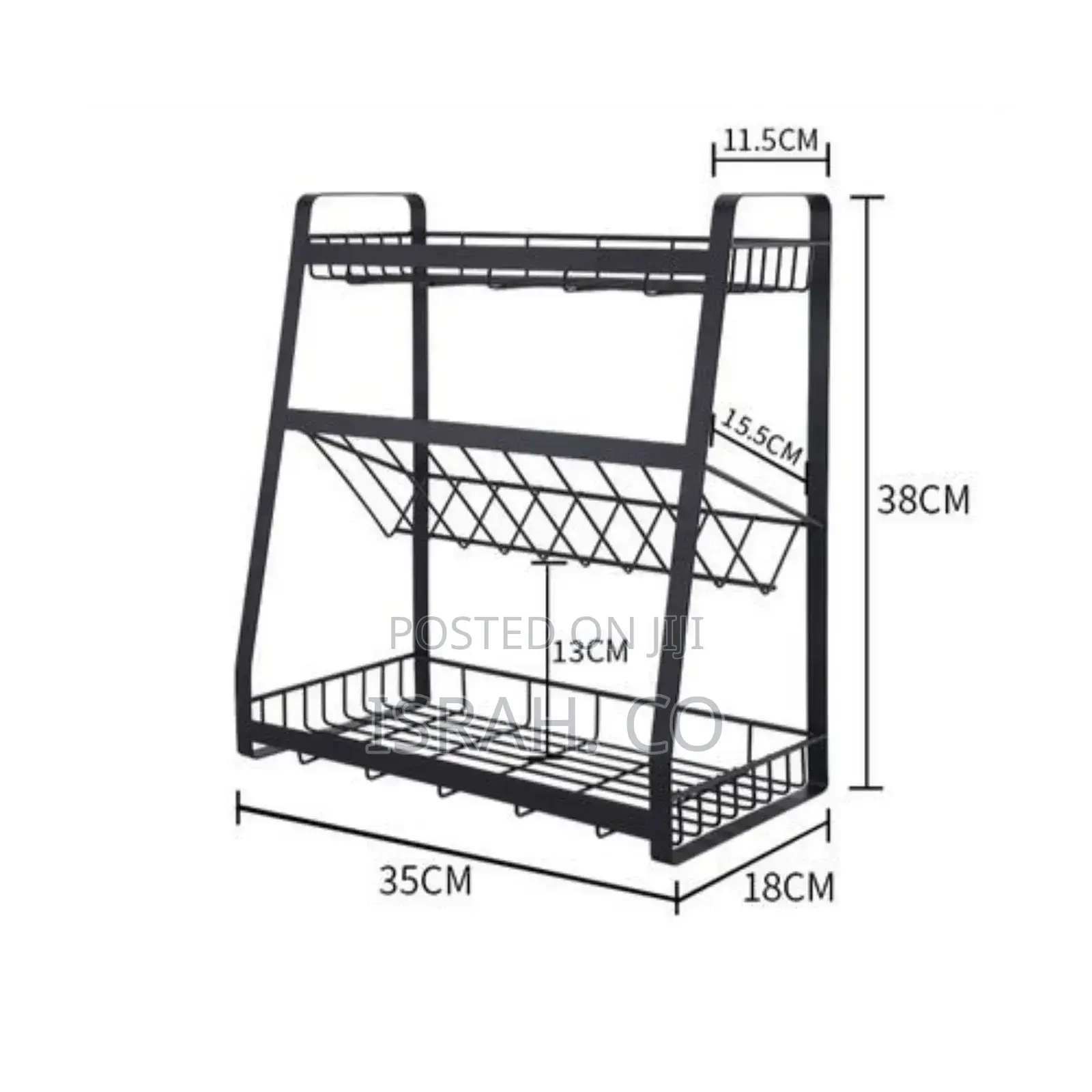 3-Tier Kitchen Spicerack Condiment Storage Seasoning Pantry