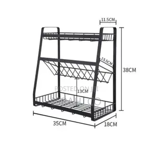 3-Tier Kitchen Spicerack Condiment Storage Seasoning Pantry