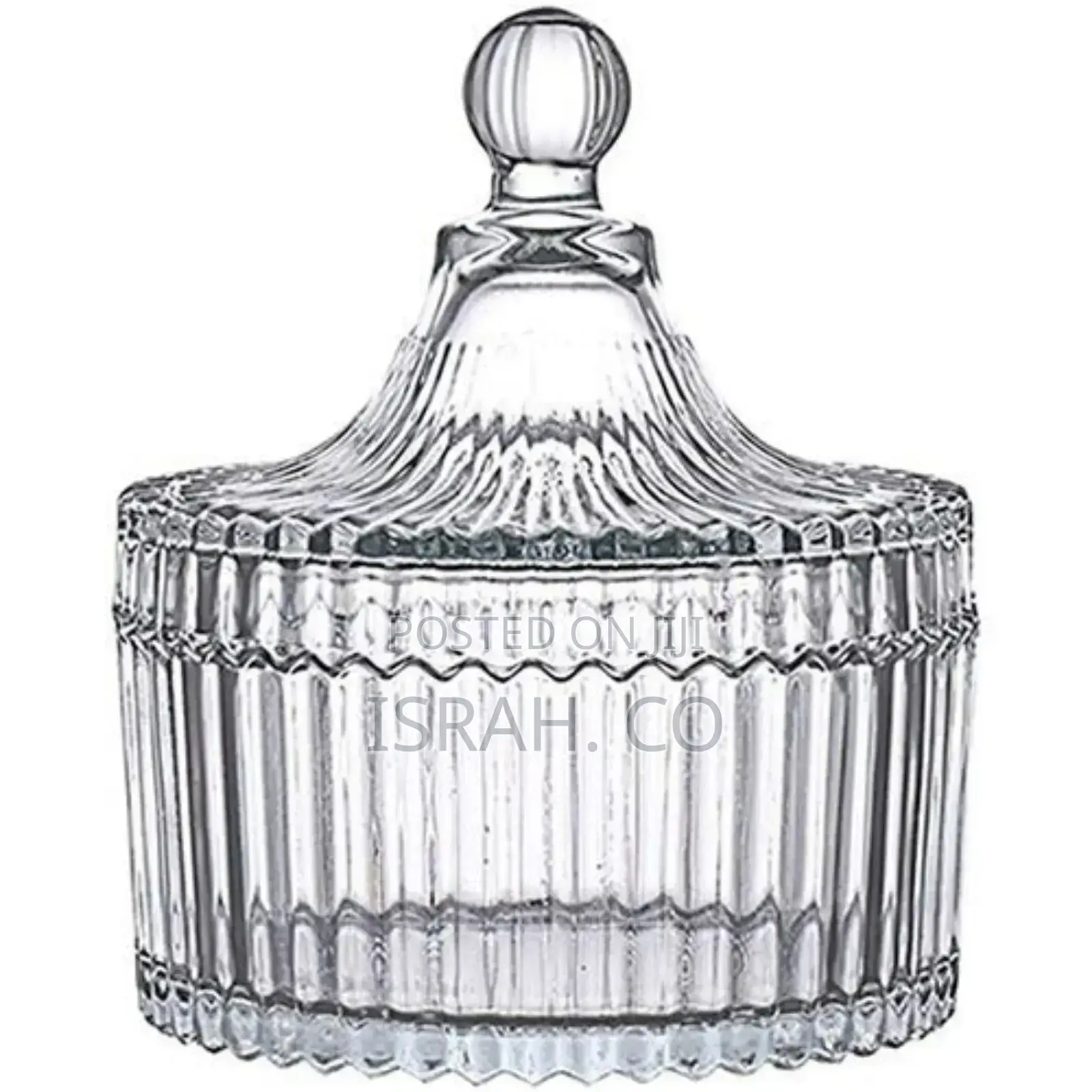 Lined Glass Sugar Bowl- Colorless