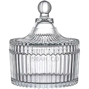 Lined Glass Sugar Bowl- Colorless