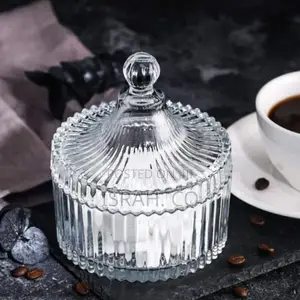 Lined Glass Sugar Bowl- Colorless