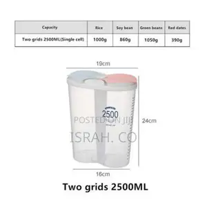 2 Sectioncereal Food Dispenserstorage Jar Box Container Bin,
