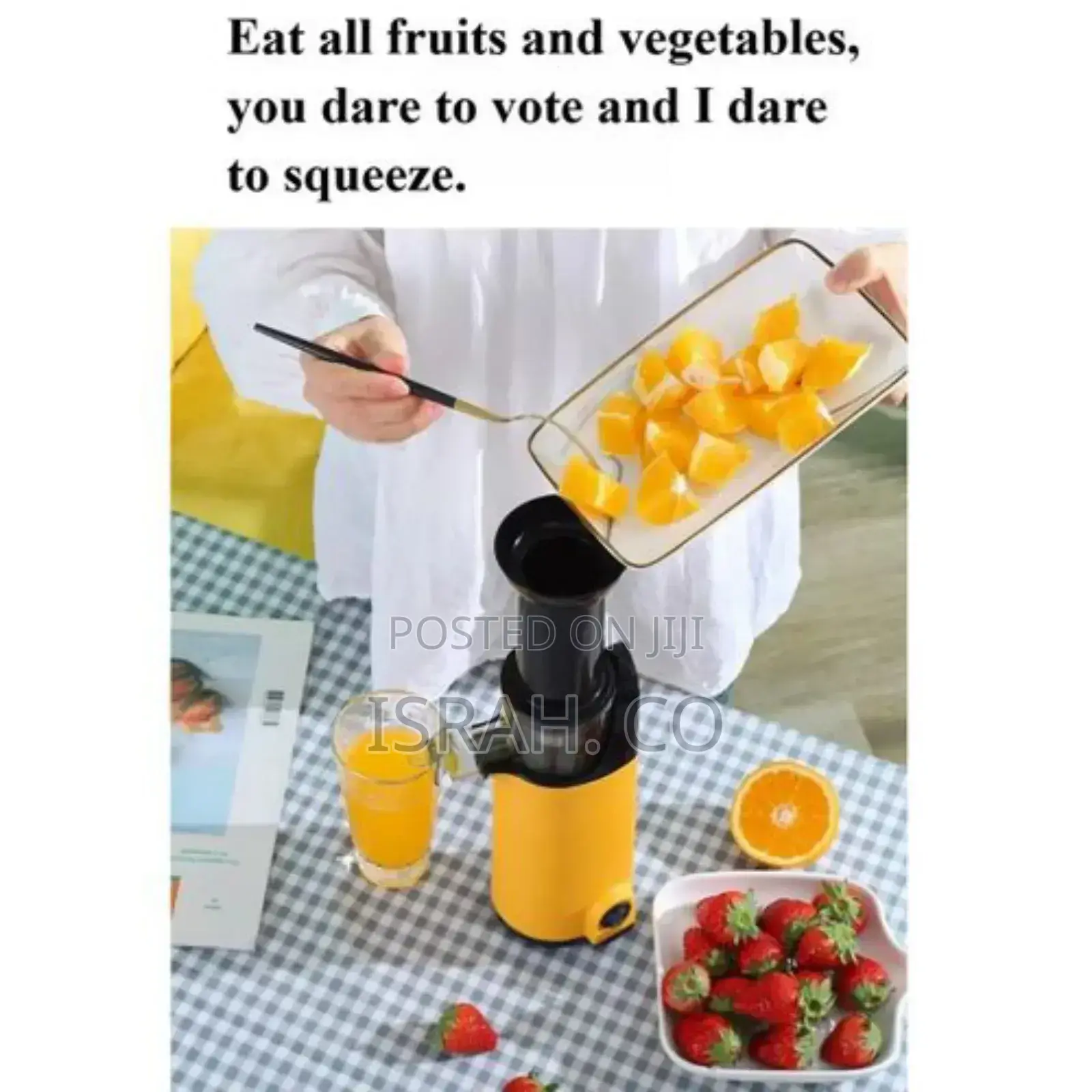 Electric Slow Juicer Fruit Blending Machine- Black.