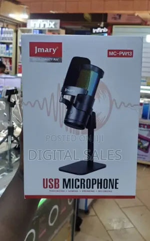 JMARY MC-PW13 RGB Light Plug and Play Desktop USB Microphone
