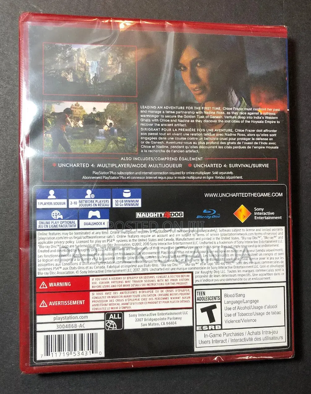 Pre Owned Uncharted Lost Legacy Ps4
