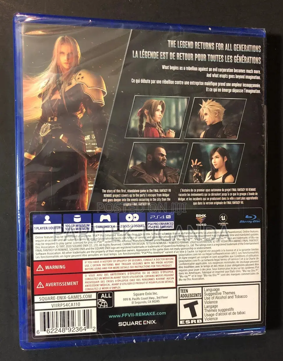 Used Final Fantasy 7 Remake Ps4