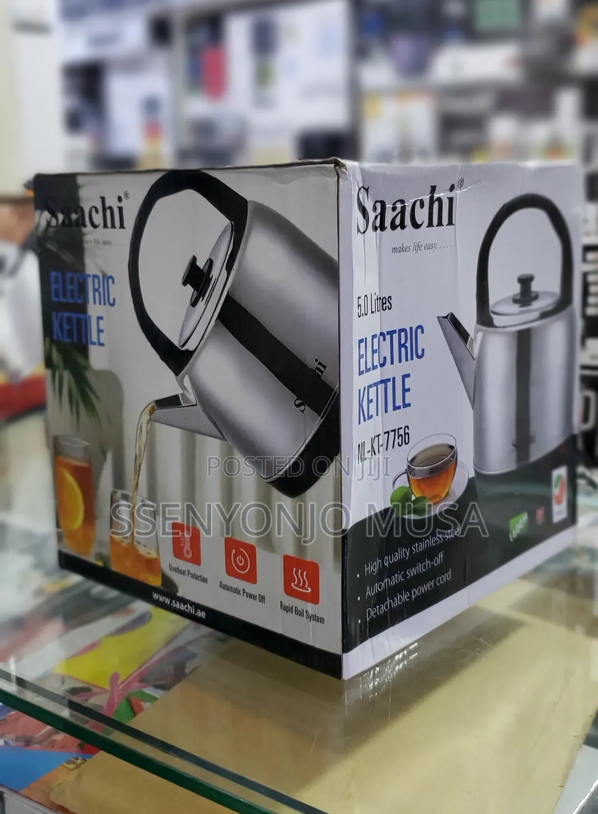 Saachi Nl-Kt-7756 5l Electric Kettle -Rapid Boil, Stainless-