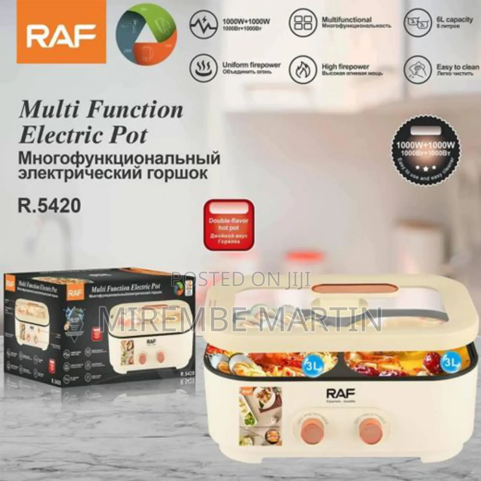 Raf Professional Electric Grill and Soup Pot Rice Cooker