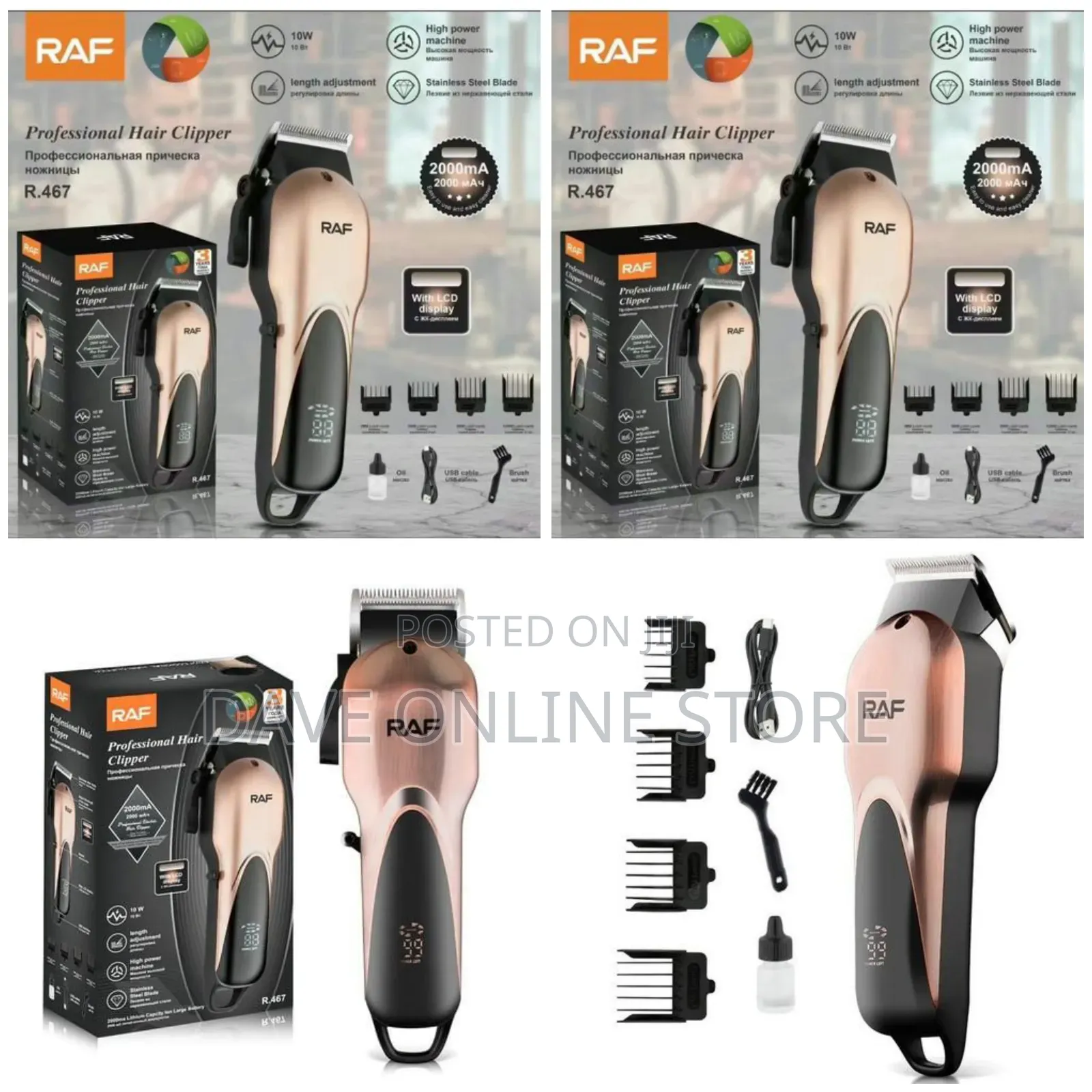 RAF Rechargeable Hair Professional Hair Clipper Trimmer