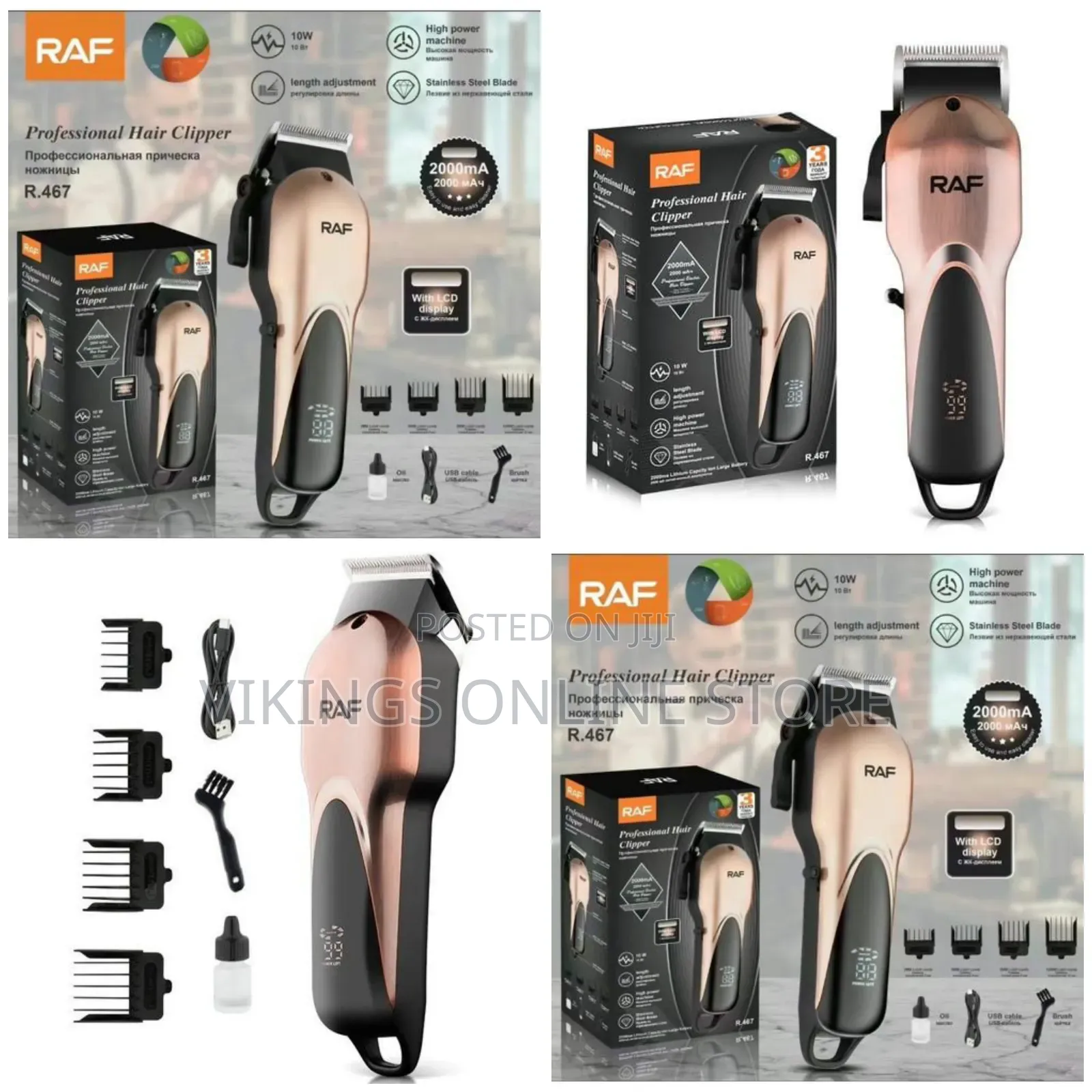 Raf Rechargeable Professional Hair Clipper R-467