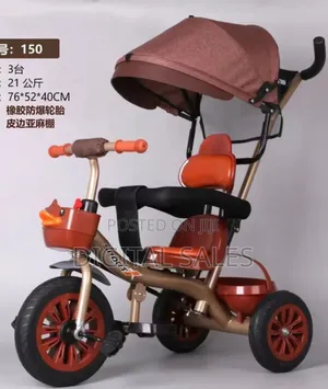 Kids Tricycle Red With Handle