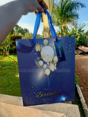 Aqua Birthday Gift Bag - Blue (Medium)
