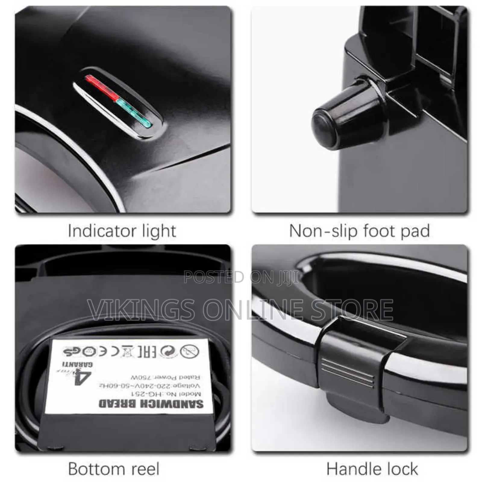 2 Slice Panini Waffle Maker Cartoon Smiley Face Pattern