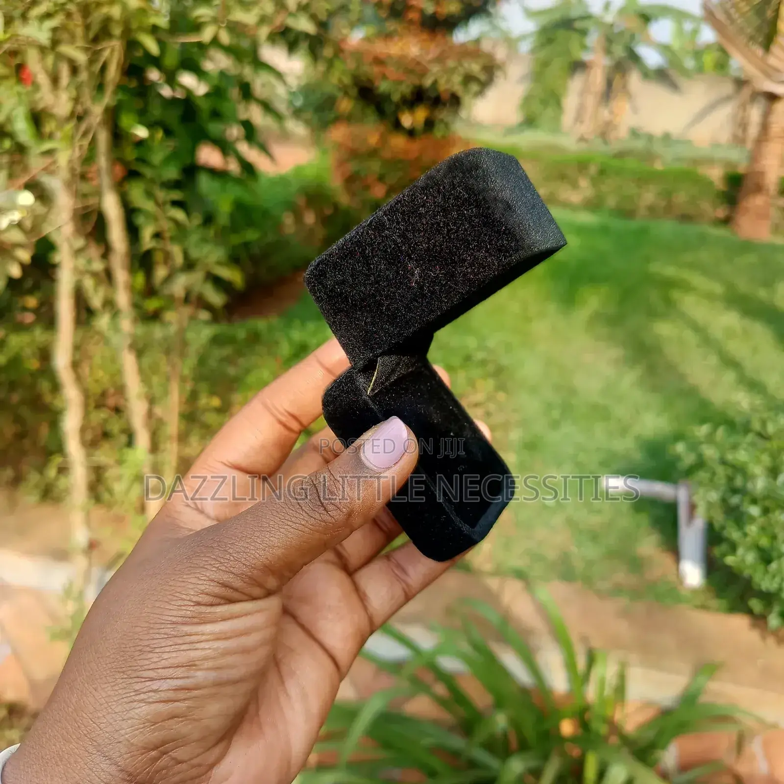 Raven Engagement/Wedding Ring Box - Velvet Black