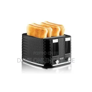 RAF Quality Breakfast 4 Slices Bread Toaster -Black