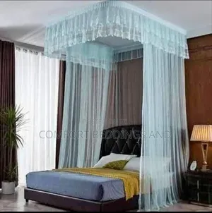 Wall Mount Mosquito Net Blue With Rails
