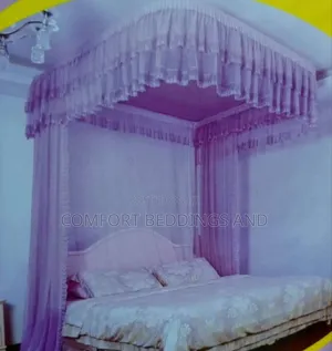 Wall Mount Mosquito Net Purple With Rails