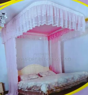 Wall Mount Mosquito Net Pink With Rails