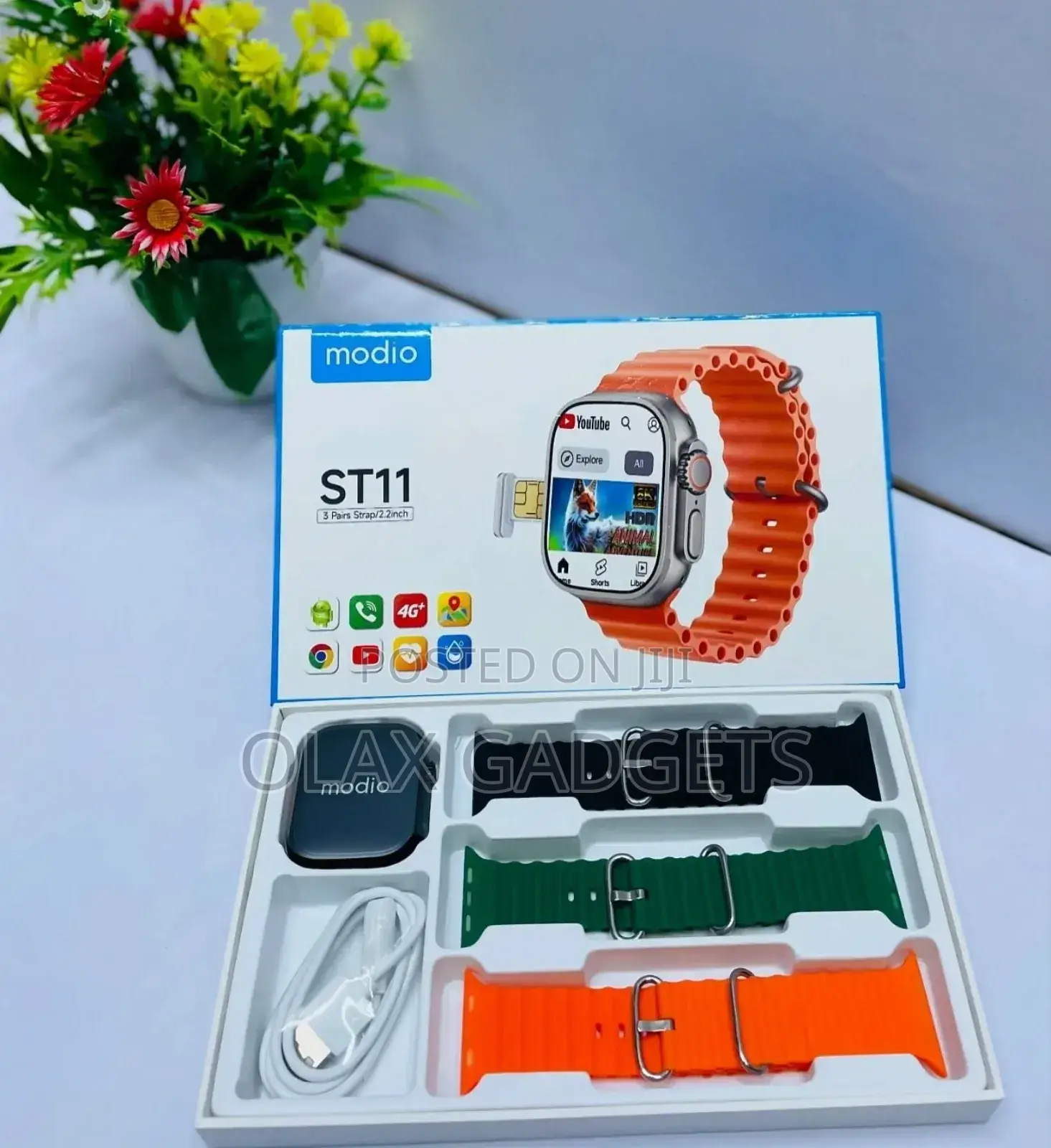 Modio St11 Simcard Smartwatch (4/64gb) With 3 Pairs Strap