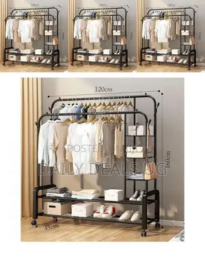 Double Stainless Steel Clothes Rack
