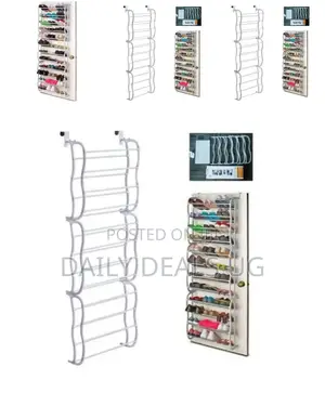 Metallic Over the Door Shoe Rack