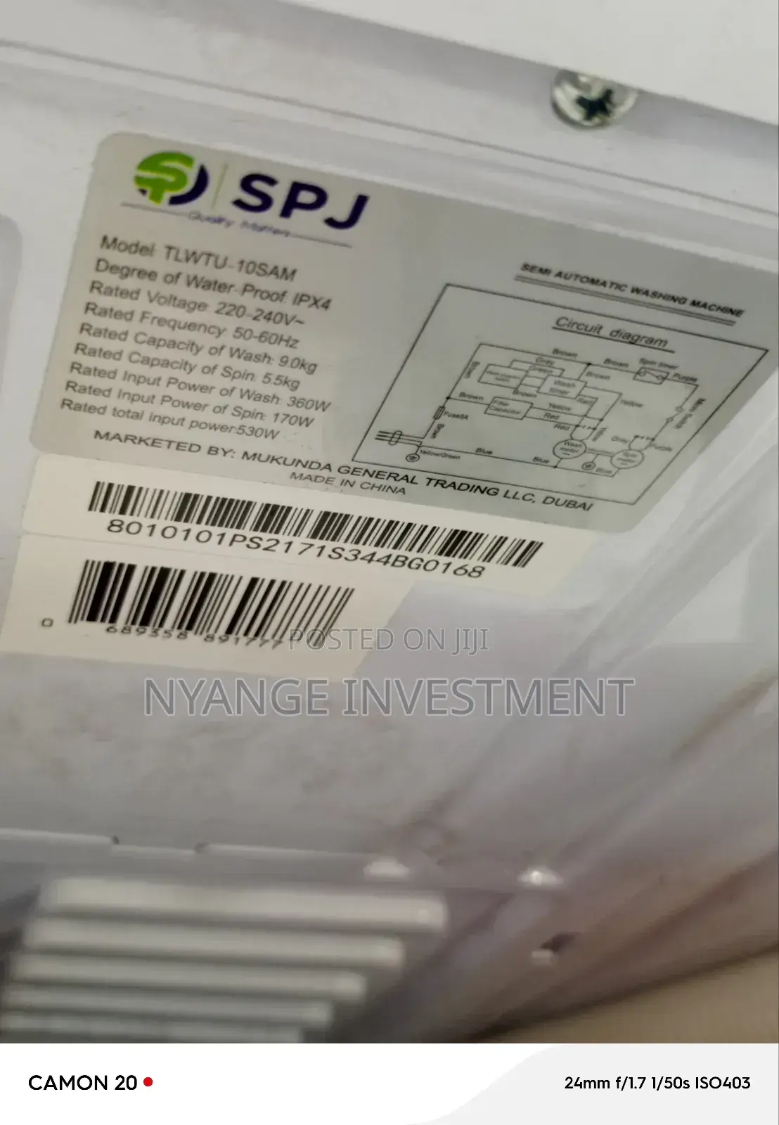 10kg Top Loader Washing Machine. SPJ Washing Machine