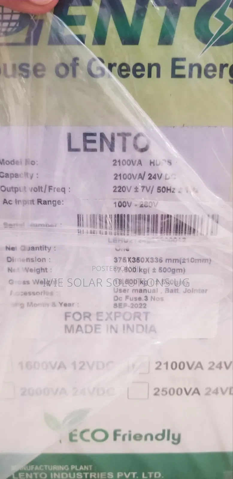 Lento Inverter 2.1kva /2100watts