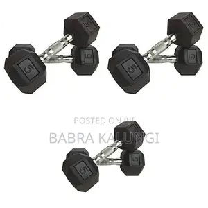 Pair of 5kg Gym Weight Dumbbells