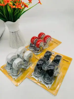 50mm 4pcs Light Duty Red Rotating Caster Wheels Set