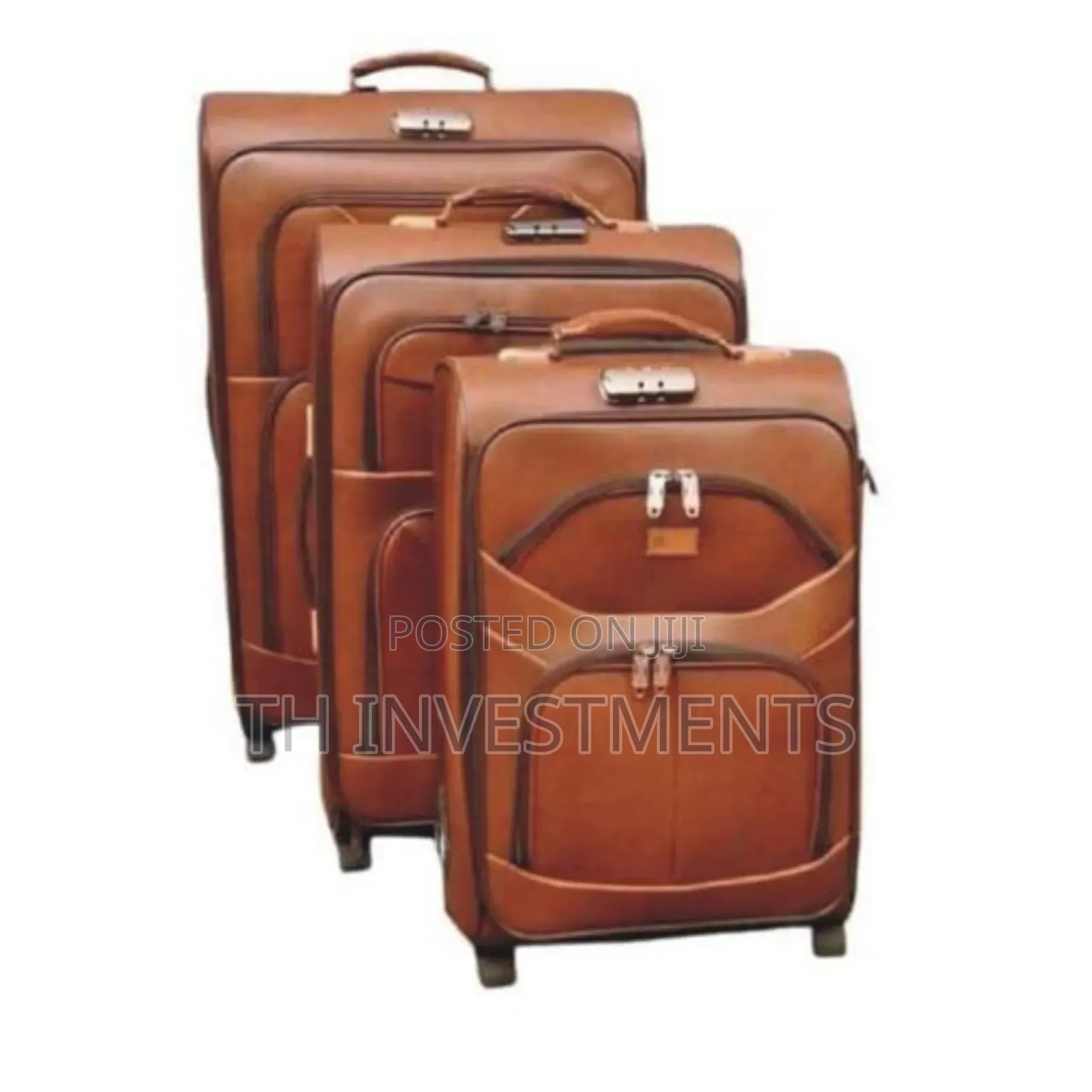 Strong Leather Suit Case - Brown