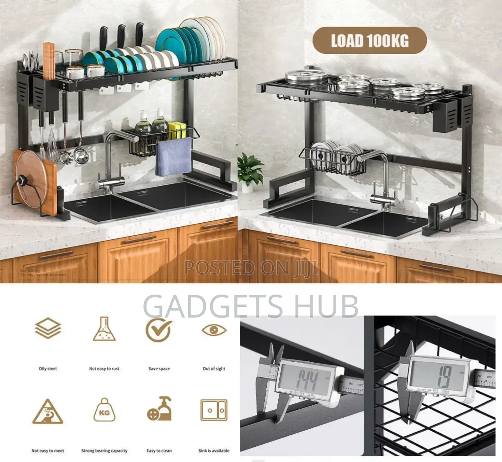 Sink Drying
Storage Rack With Utensil Holder