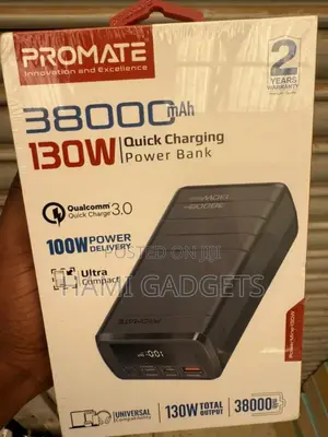 Quick Charging Power Bank 38000mah 130W Promate