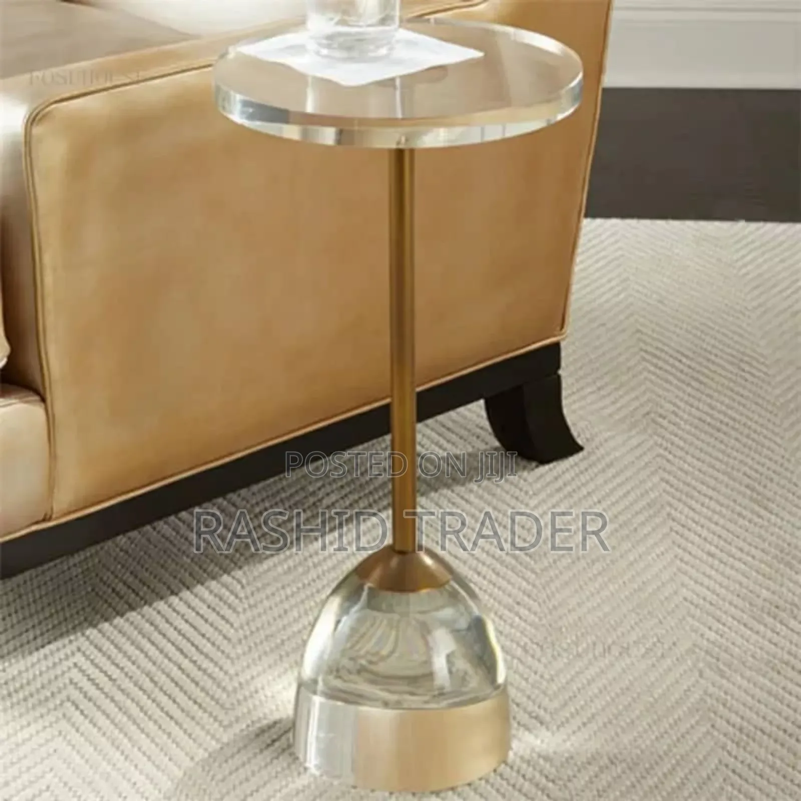 22.4 Inch Acrylic Gold Side Table