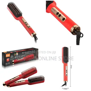 Raf Curling Hair Straightener Brush Heat Pressing Hot Comb