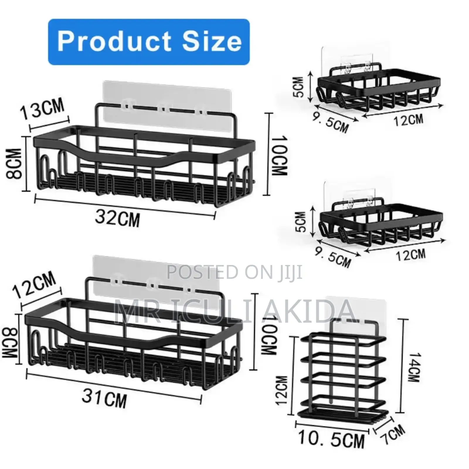 5pack Self Adhesive Bathroom Corner Shower Caddy Organiser