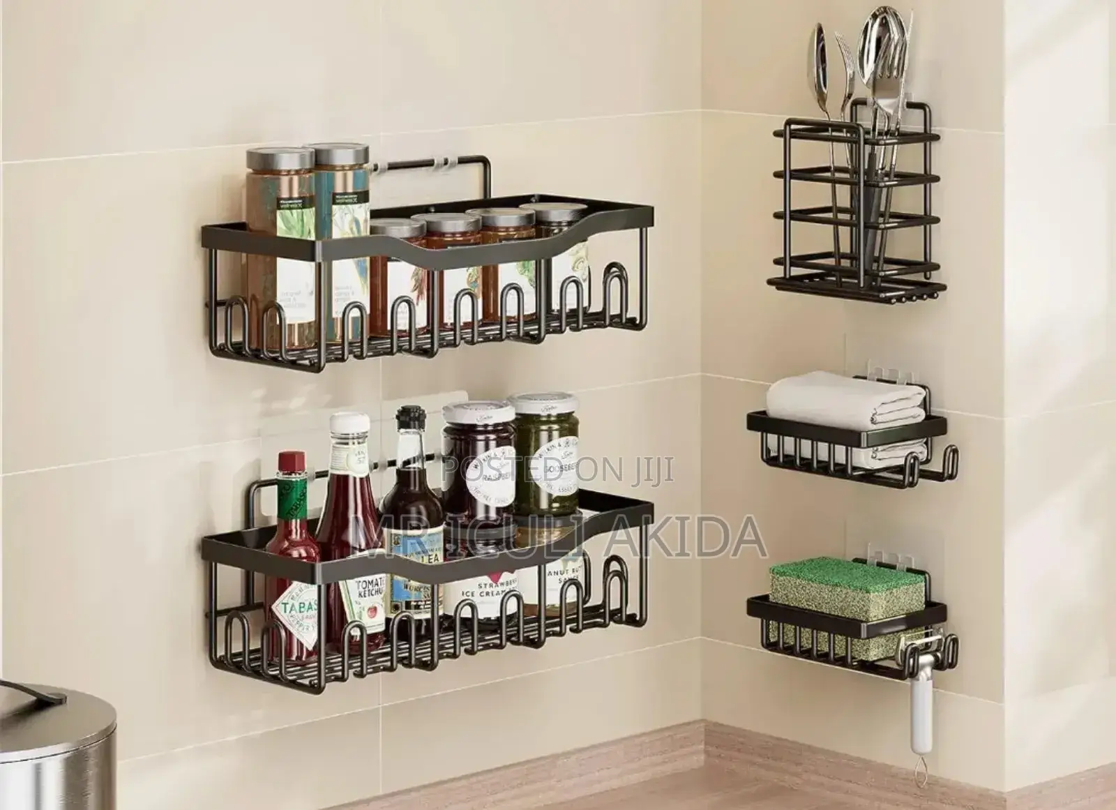 5pack Self Adhesive Bathroom Corner Shower Caddy Organiser