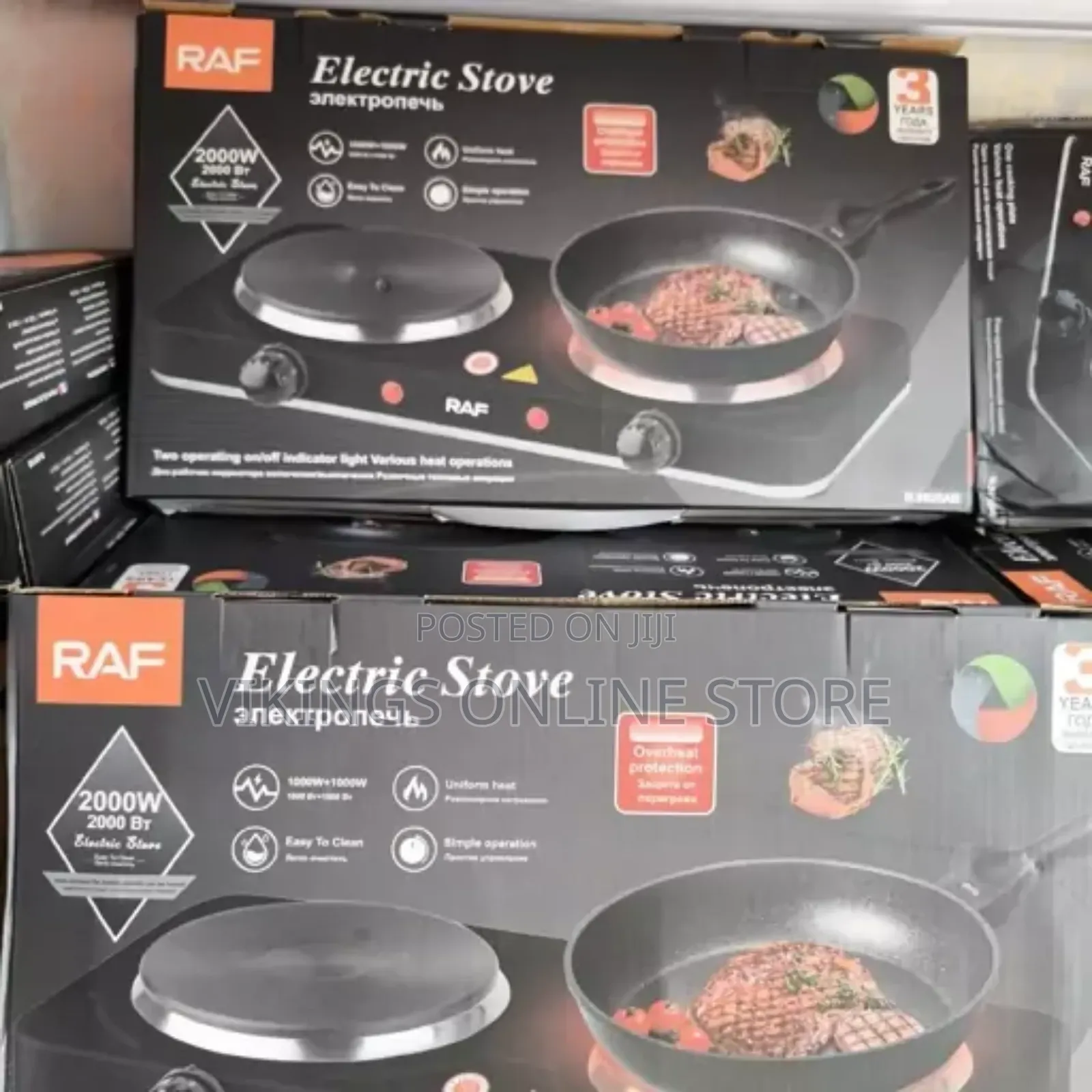 Raf Electric Stove 2 Hotplates (Black)