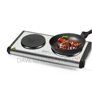 RAF Double Cooking Heater Hot Plate 2500w- Silver
