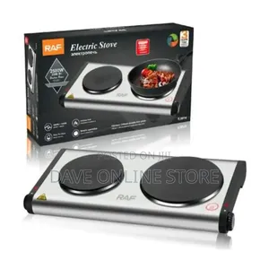 RAF Double Cooking Heater Hot Plate 2500w- Silver