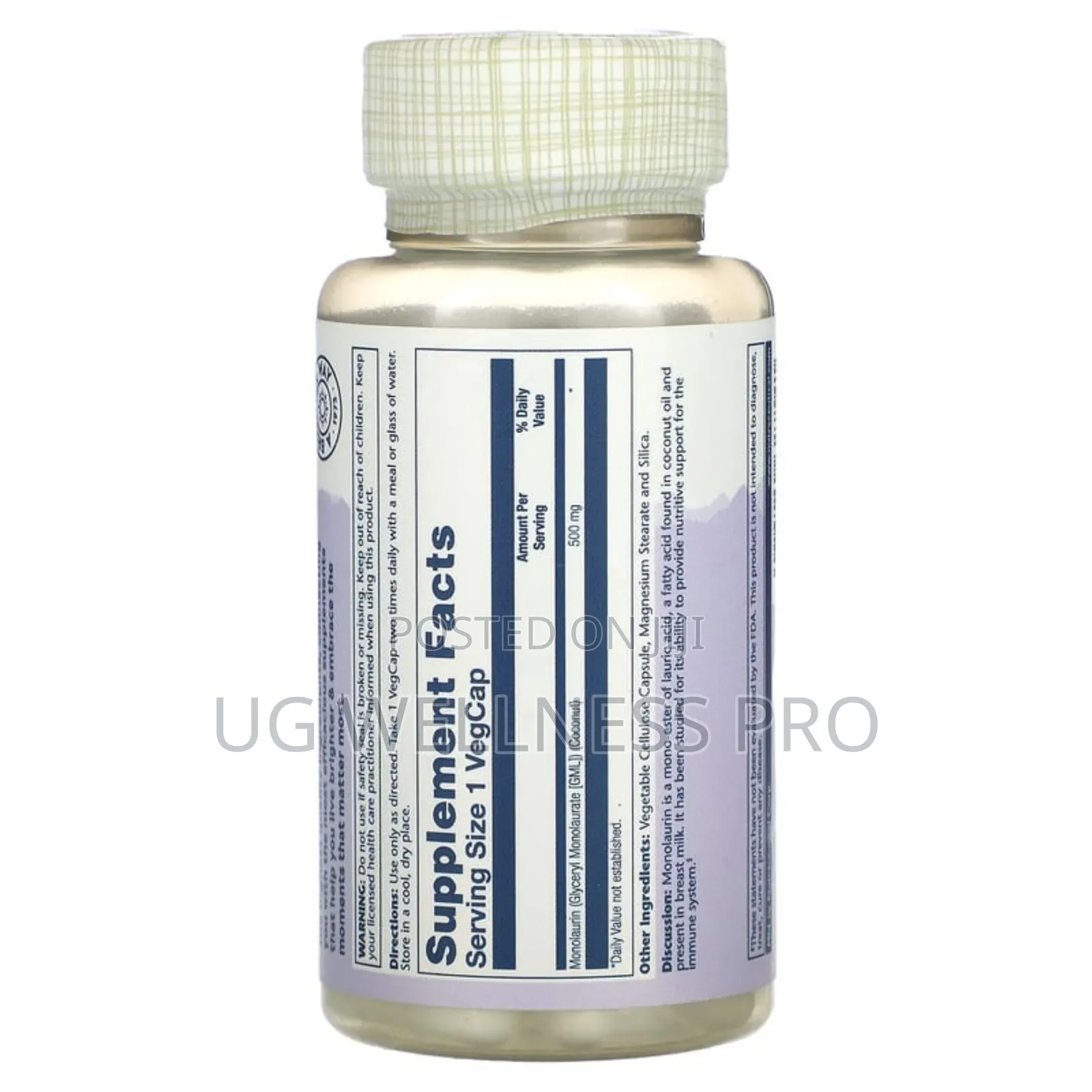 Solaray, Monolaurin, 500 Mg, 60 Vegcaps