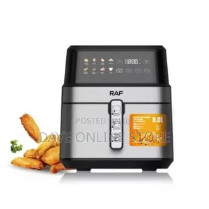 RAF 8L Easy-to-Use Digital Air Fryer Oven Grill- Black