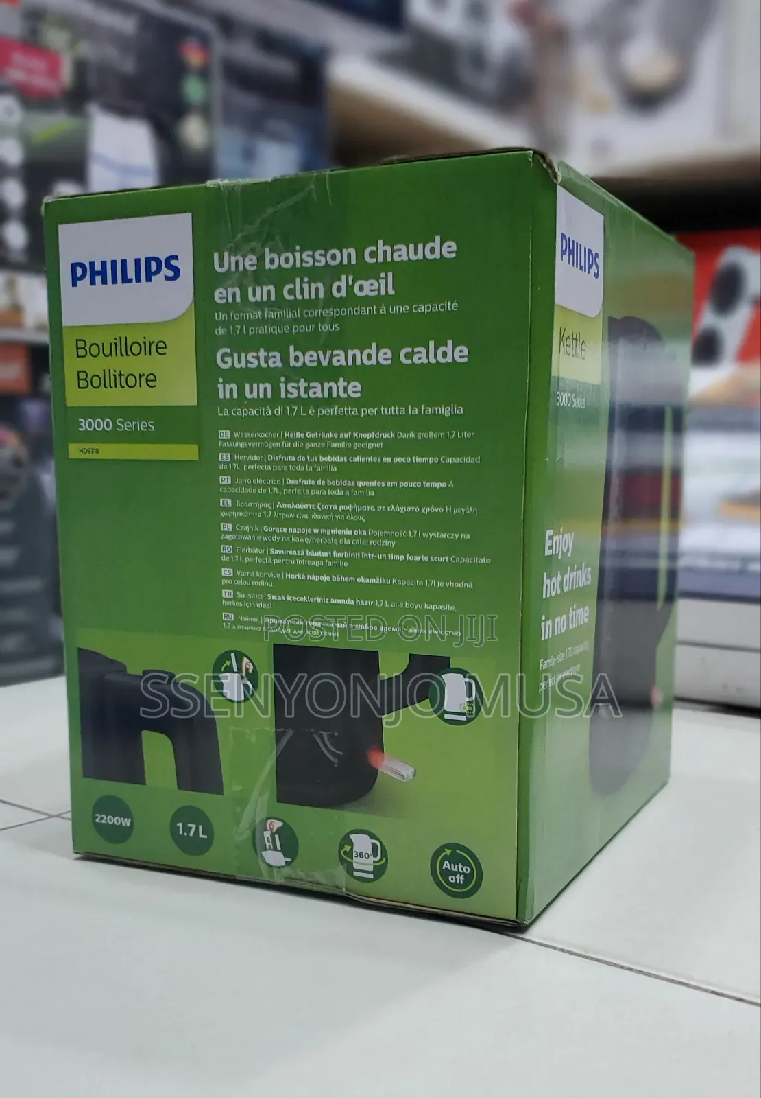 Philips Kettle 3000 Series Max-1.7l,Family-Size-Fast Boiling