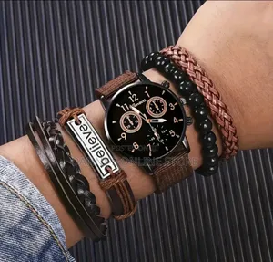 5pcs Women's Fashion Quartz Watch Classic Bracelet Set -